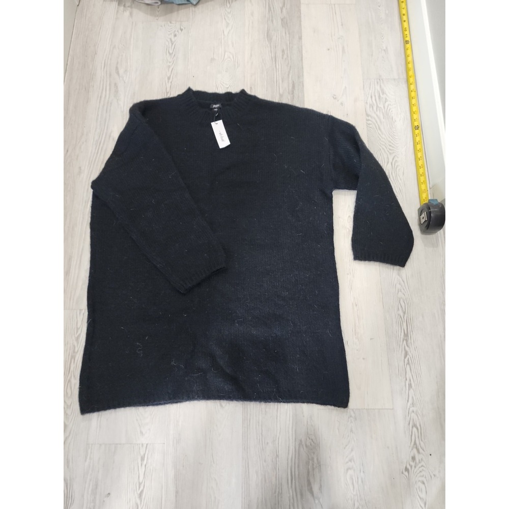NWT Nasty Gal Women's L Oversized Black Jumper Dress Crew Neck sweater